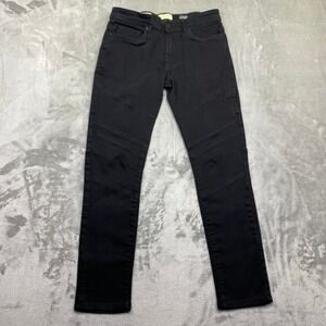 Scott James Black Moto Jeans Slim Fit Mens‎ Sz 32 Fits 30" Stretch Denim Grunge